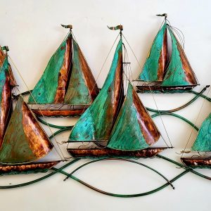 wall art: Sydney yachts copper