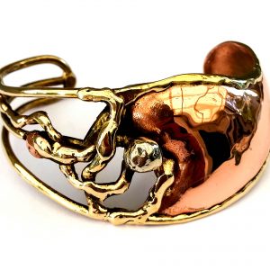 brittany p153 large copper-brass-nicol silver bangle