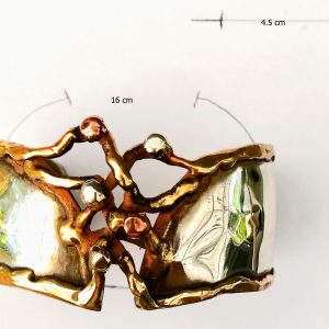 large cuff double sided nicol silver-copper-brass size