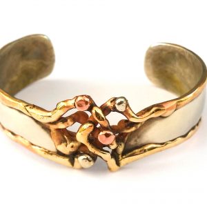 mini cuff double side nicol silver-brass-copper bangle